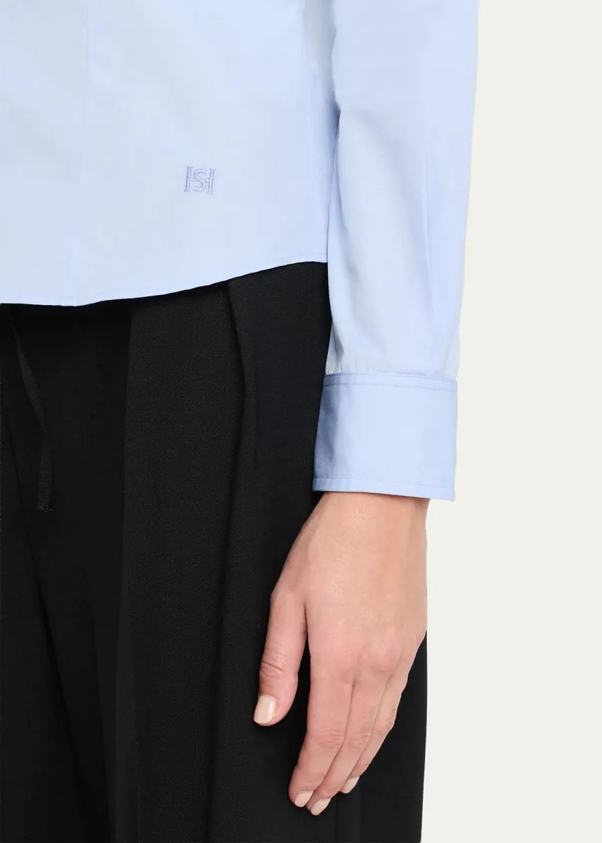 HIGH SPORT Cotton Woven Poplin Button-Down Shirt | Thumbnail 5