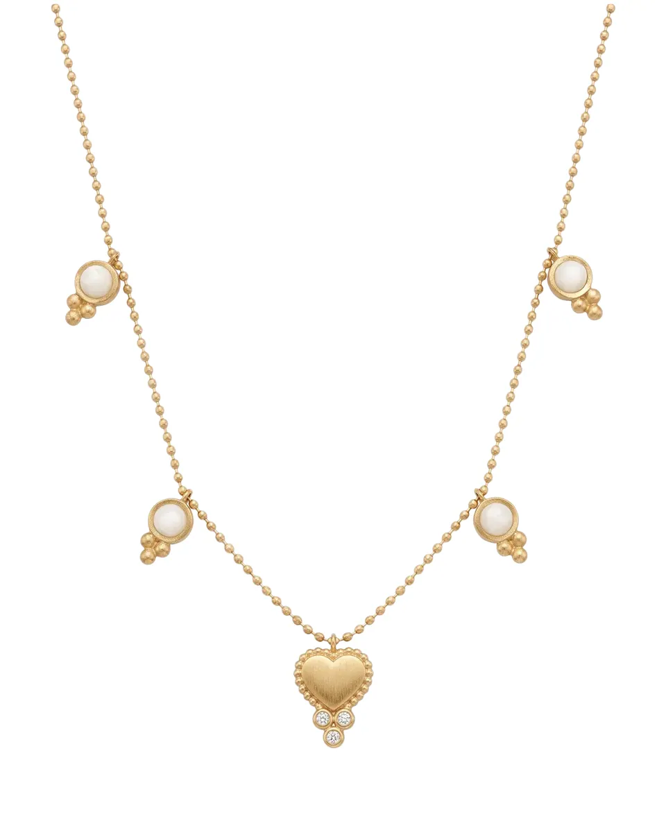 L’Atelier Nawbar 18K Mother-of-Pearl Armour Necklace with Diamond Heart | Thumbnail 2 L’Atelier Nawbar 18K Mother-of-Pearl Armour Necklace with Diamond Heart | Thumbnail 2