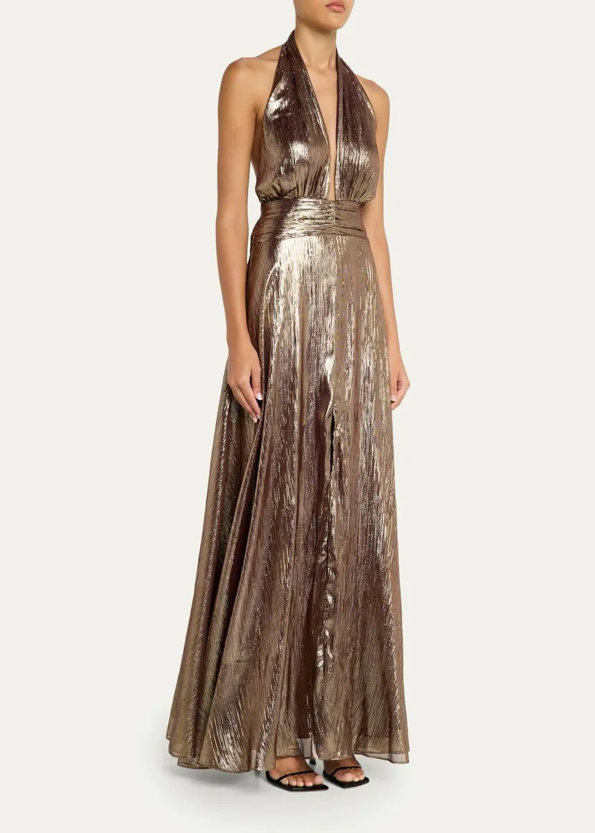 Ramy Brook Aurora Metallic Halterneck Gown | Thumbnail 4 Ramy Brook Aurora Metallic Halterneck Gown | Thumbnail 4
