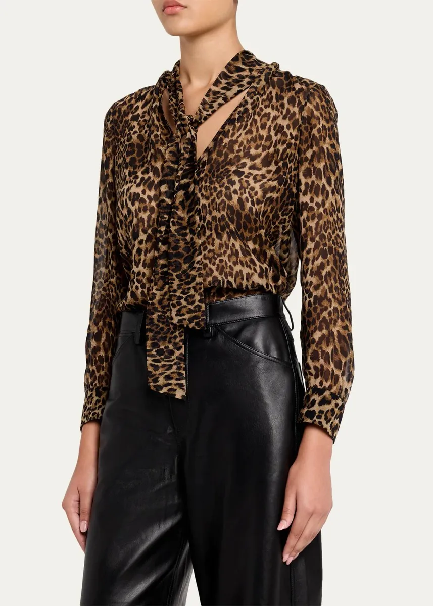 Nili Lotan Janese Paisley Silk Neck-Scarf Blouse | Thumbnail 8