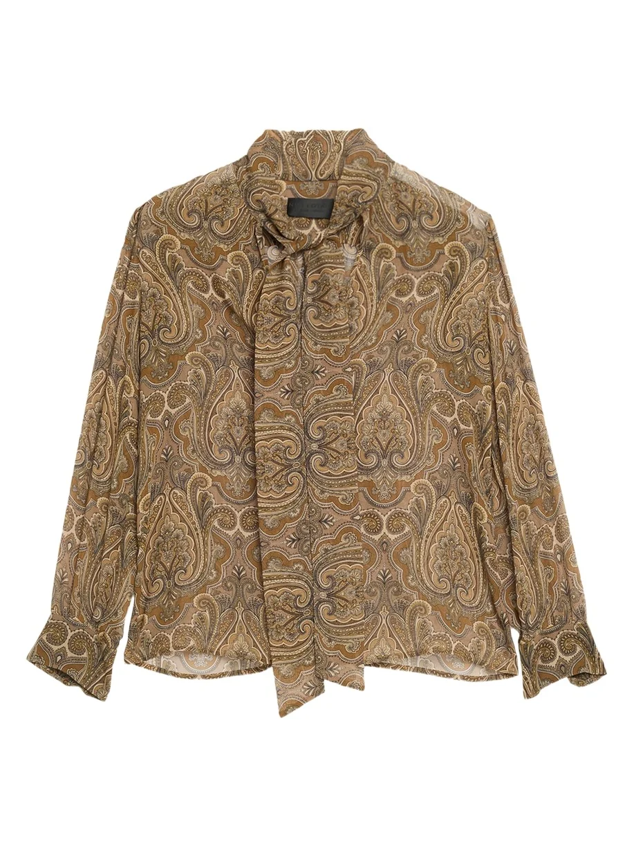 Janese Paisley Silk Neck-Scarf Blouse Janese Paisley Silk Neck-Scarf Blouse