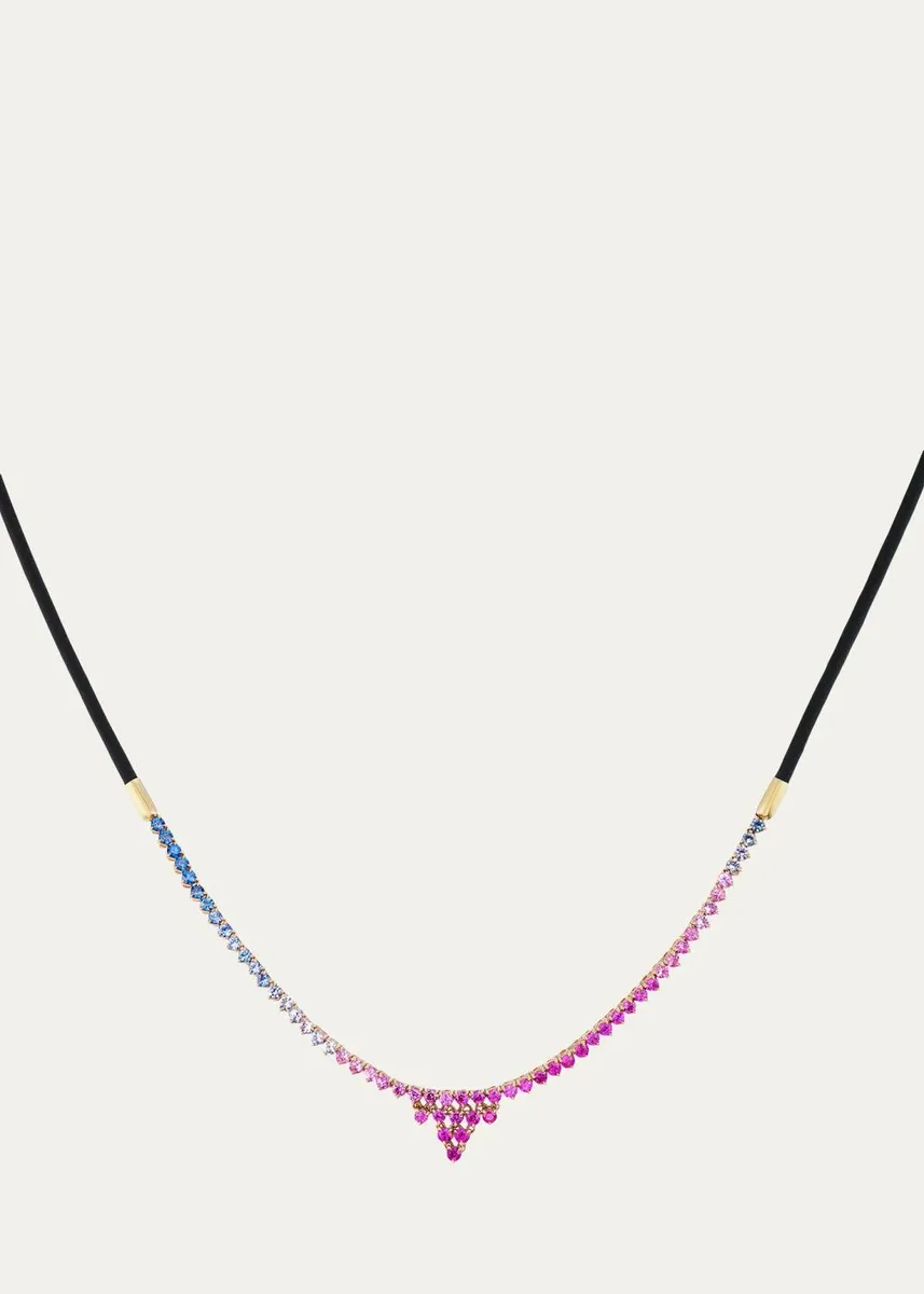 Emily P. Wheeler 18K Yellow Gold, Leather & Sapphire Adjustable Necklace | Thumbnail 3 Emily P. Wheeler 18K Yellow Gold, Leather & Sapphire Adjustable Necklace | Thumbnail 3