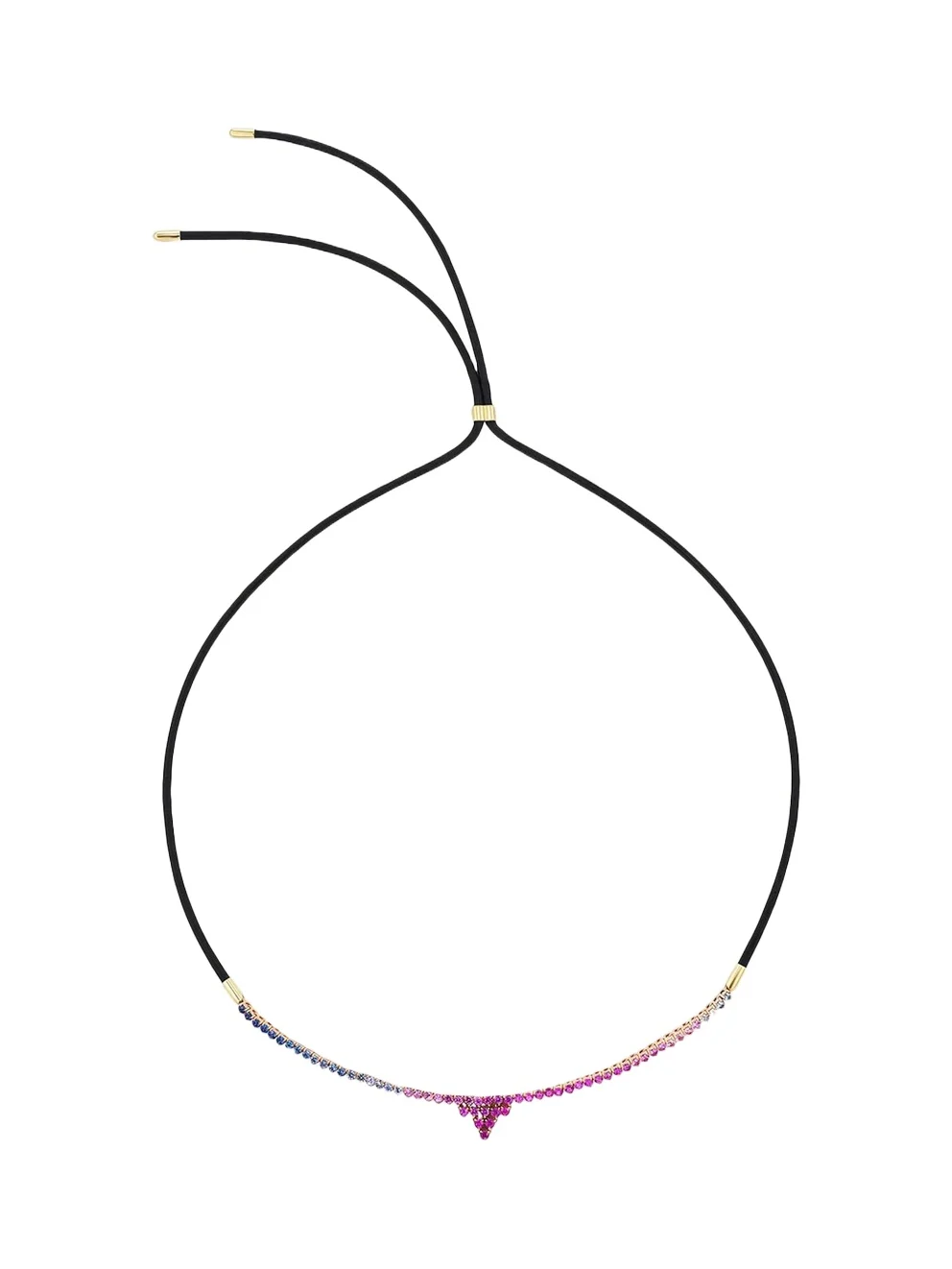 Emily P. Wheeler 18K Yellow Gold, Leather & Sapphire Adjustable Necklace