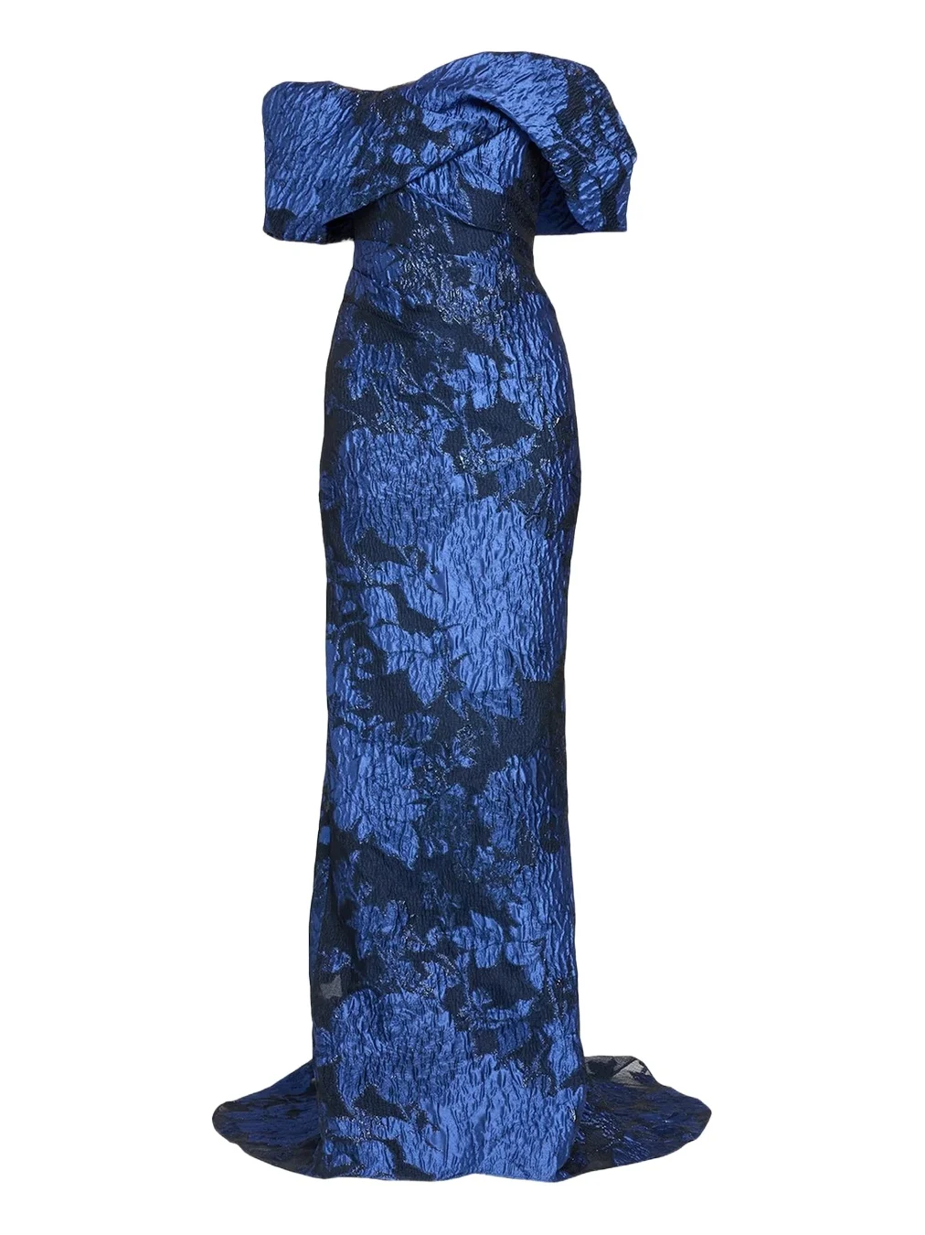 Fil Coupe Off-The-Shoulder Fishtail Train Gown Fil Coupe Off-The-Shoulder Fishtail Train Gown
