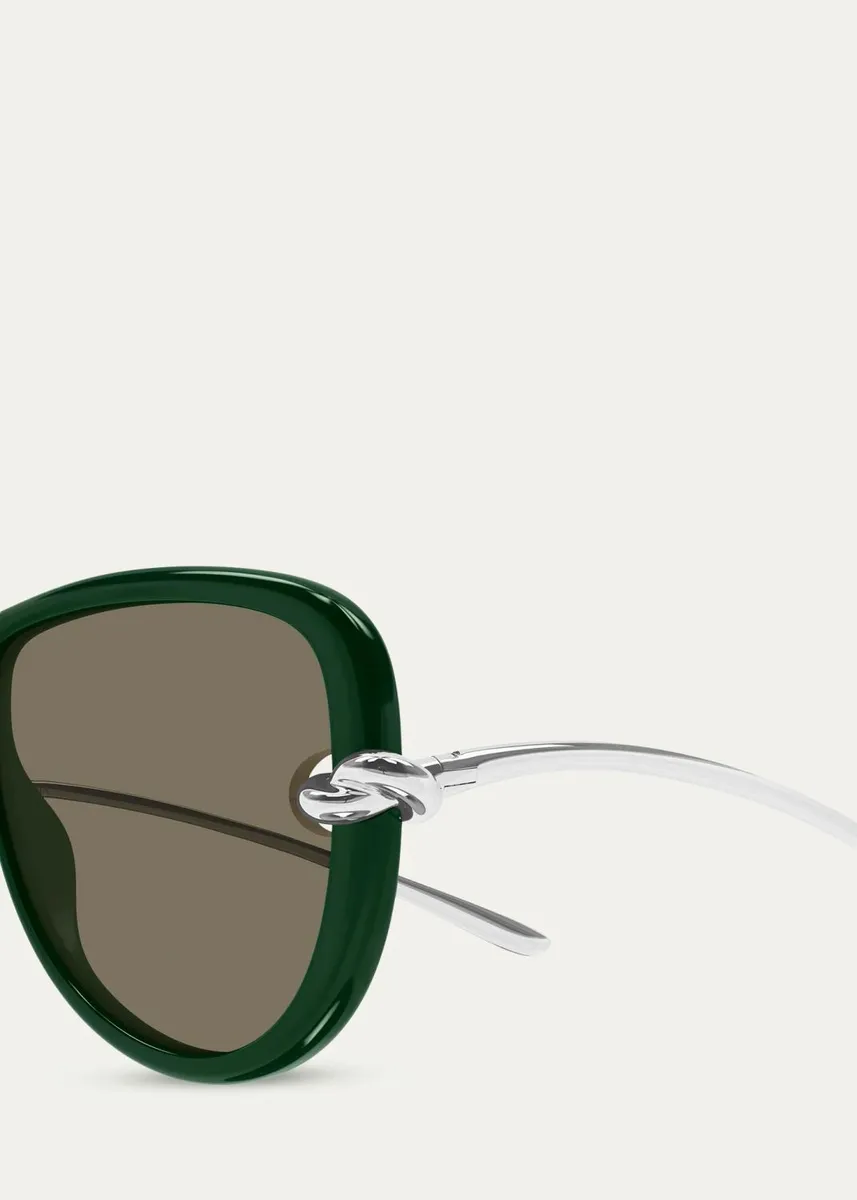 Bottega Veneta Knot 61MM Aviator Sunglasses | Thumbnail 3