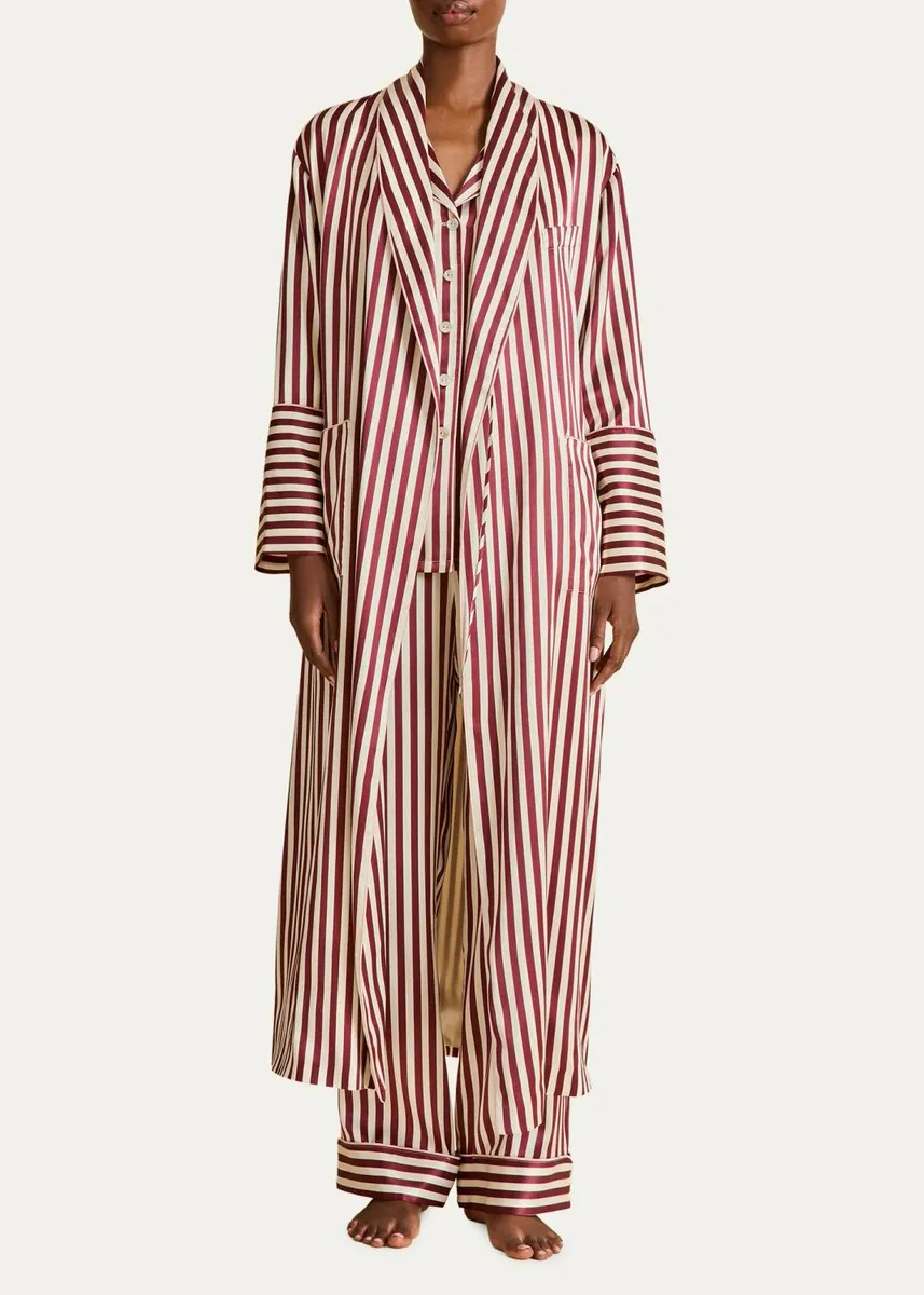 Olivia von Halle Lila Striped Silk Pajama Set | Thumbnail 2 Olivia von Halle Lila Striped Silk Pajama Set | Thumbnail 2