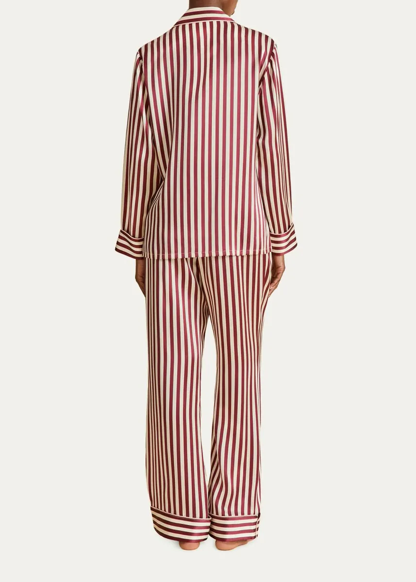 Olivia von Halle Lila Striped Silk Pajama Set | Thumbnail 3 Olivia von Halle Lila Striped Silk Pajama Set | Thumbnail 3