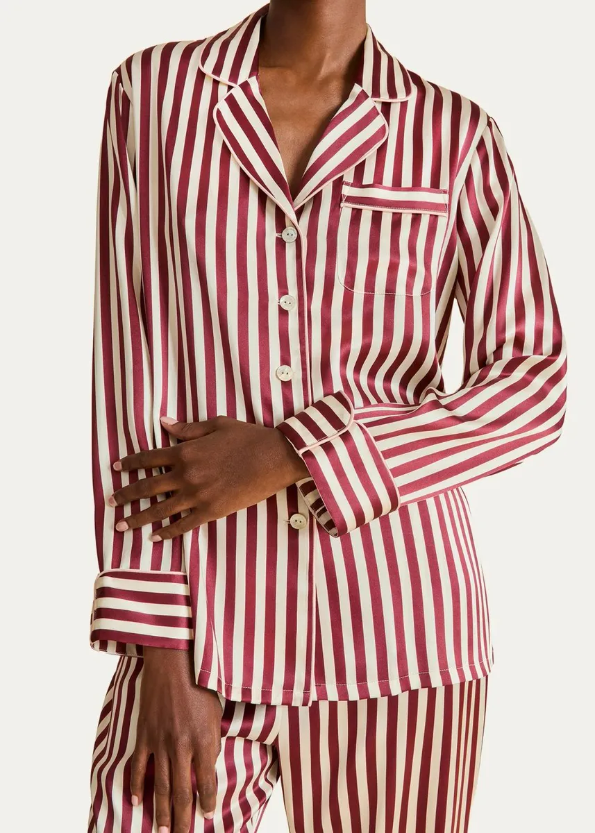 Olivia von Halle Lila Striped Silk Pajama Set | Thumbnail 5 Olivia von Halle Lila Striped Silk Pajama Set | Thumbnail 5