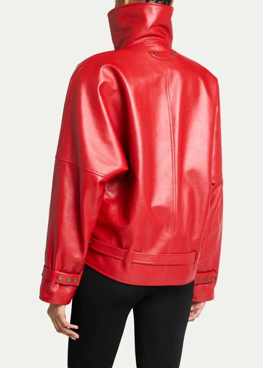 Balenciaga High Collar Leather Jacket | Thumbnail 3 Balenciaga High Collar Leather Jacket | Thumbnail 3