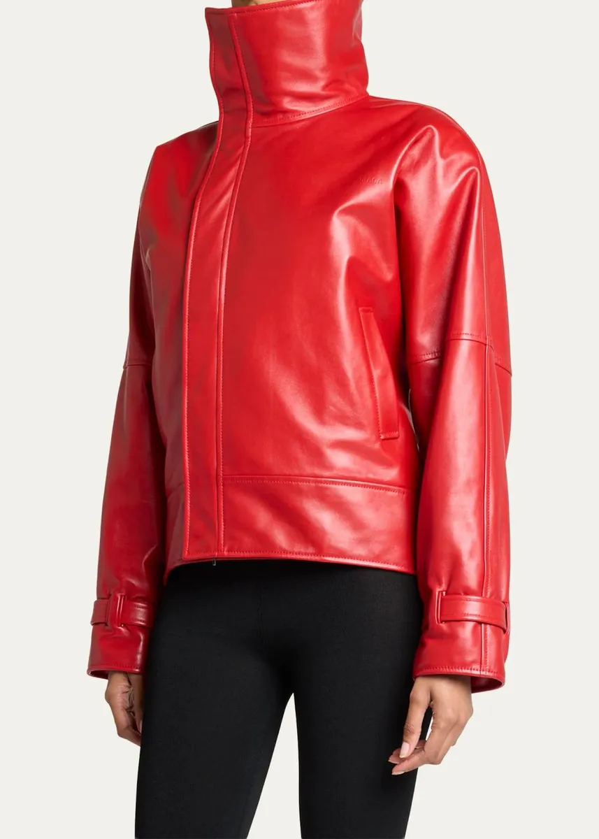 Balenciaga High Collar Leather Jacket | Thumbnail 4 Balenciaga High Collar Leather Jacket | Thumbnail 4