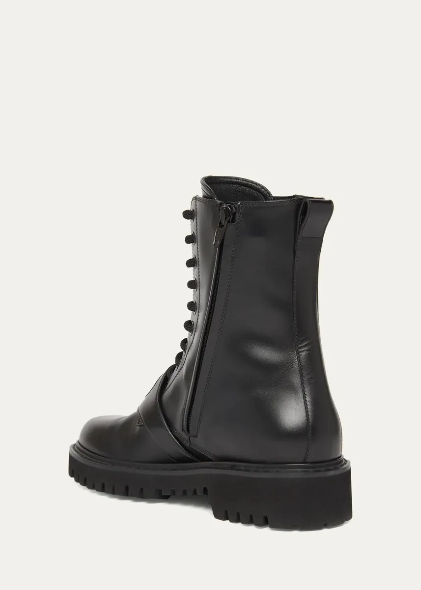 Valentino Garavani VLogo Leather Combat Boots | Thumbnail 2