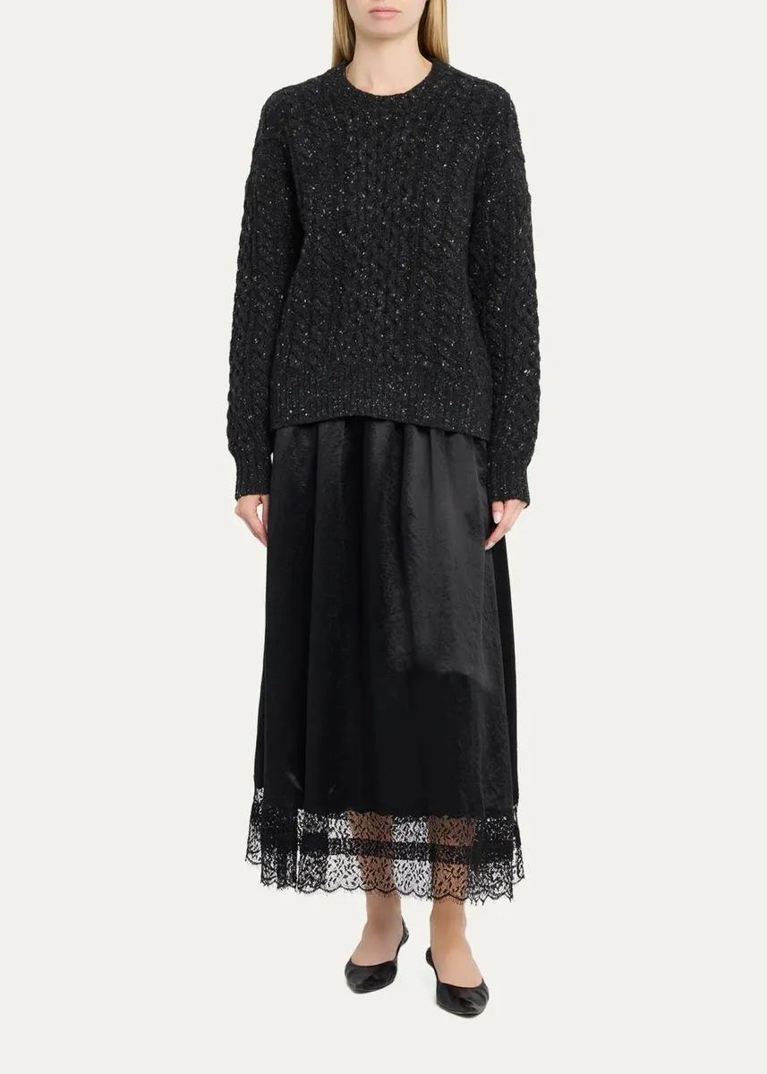 Maria McManus Gathered Lace-Hem Midi Skirt | Thumbnail 2 Maria McManus Gathered Lace-Hem Midi Skirt | Thumbnail 2