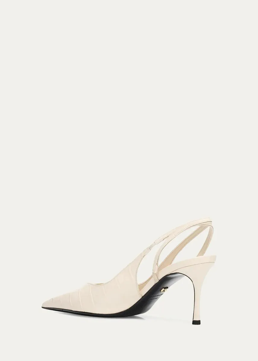 Ferragamo Dafne 70MM Croc-Embossed Slingback Pumps | Thumbnail 4 Ferragamo Dafne 70MM Croc-Embossed Slingback Pumps | Thumbnail 4