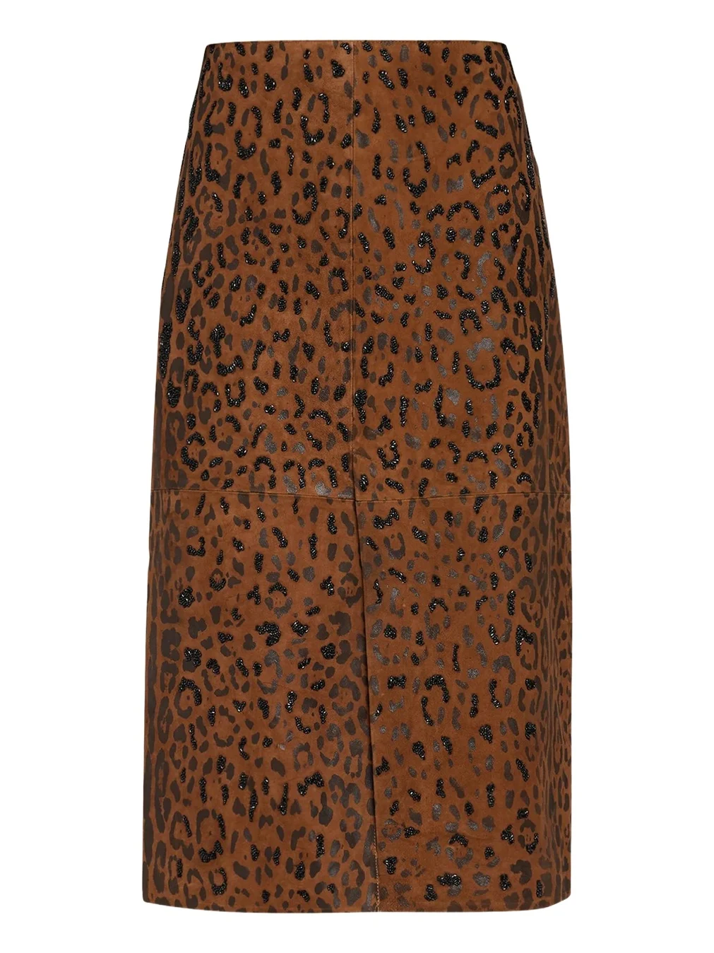 Melissa Beaded Leopard Suede Midi Skirt Melissa Beaded Leopard Suede Midi Skirt