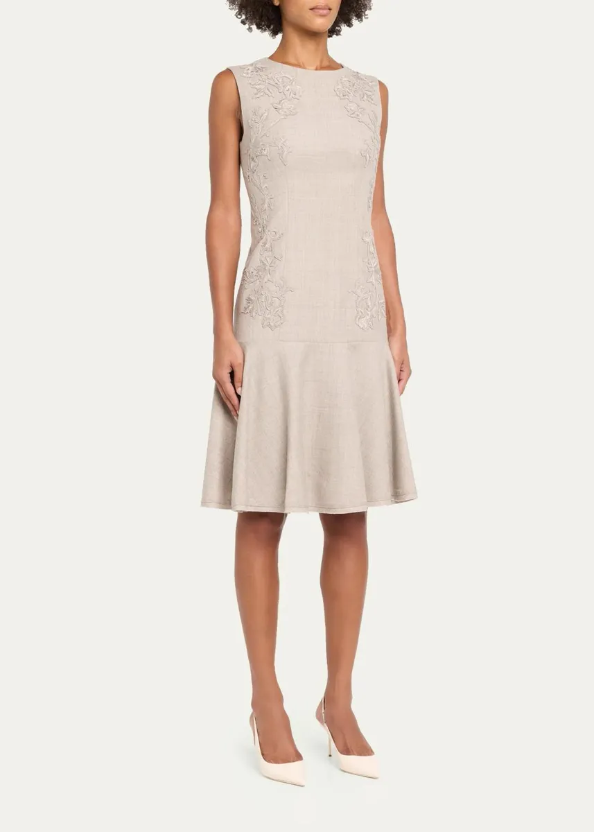 Kobi Halperin Tate Wool Drop-Waist Knee-Length Dress | Thumbnail 4