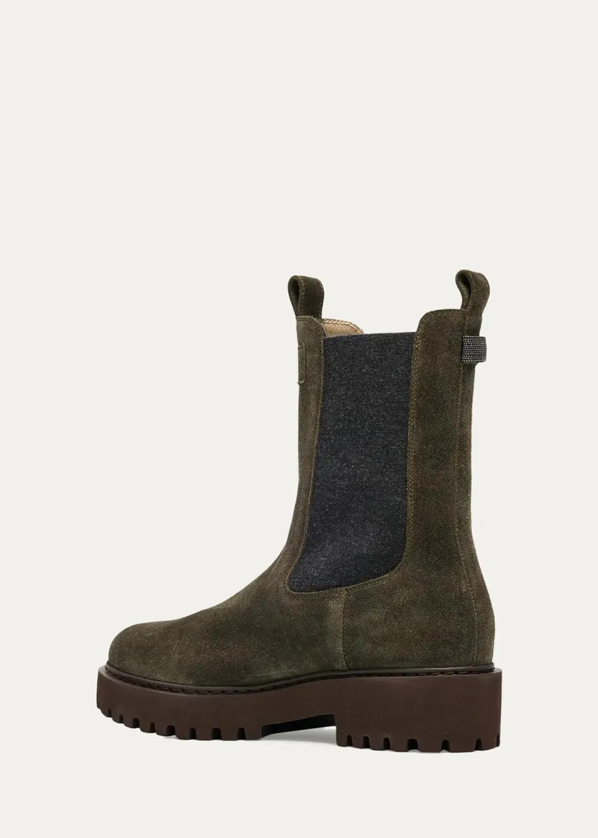 Brunello Cucinelli Suede Combat Boots | Thumbnail 4 Brunello Cucinelli Suede Combat Boots | Thumbnail 4