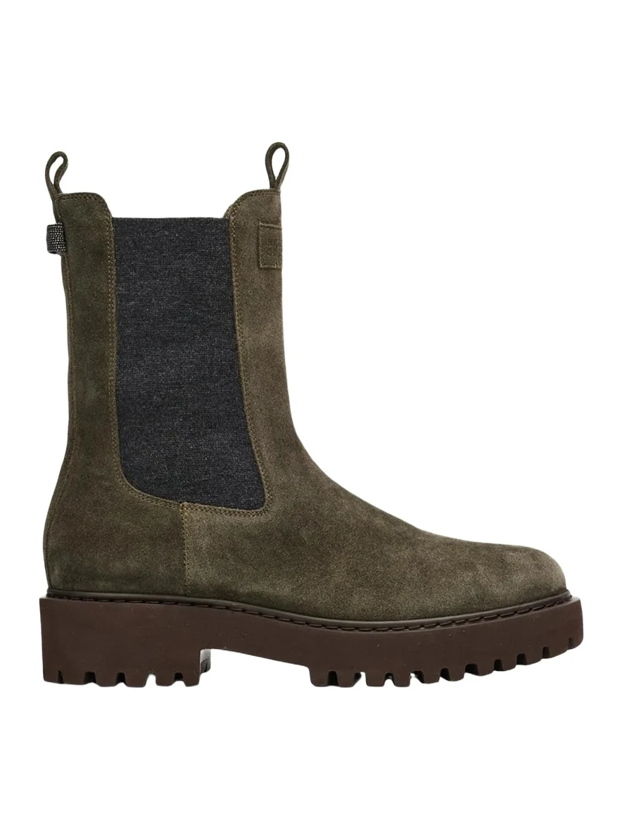 Brunello Cucinelli Suede Combat Boots