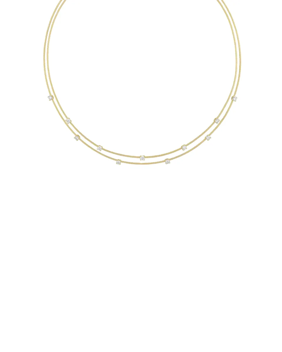 Paul Morelli 18K Yellow Gold Double Unity Necklace with 11 Diamonds | Thumbnail 2