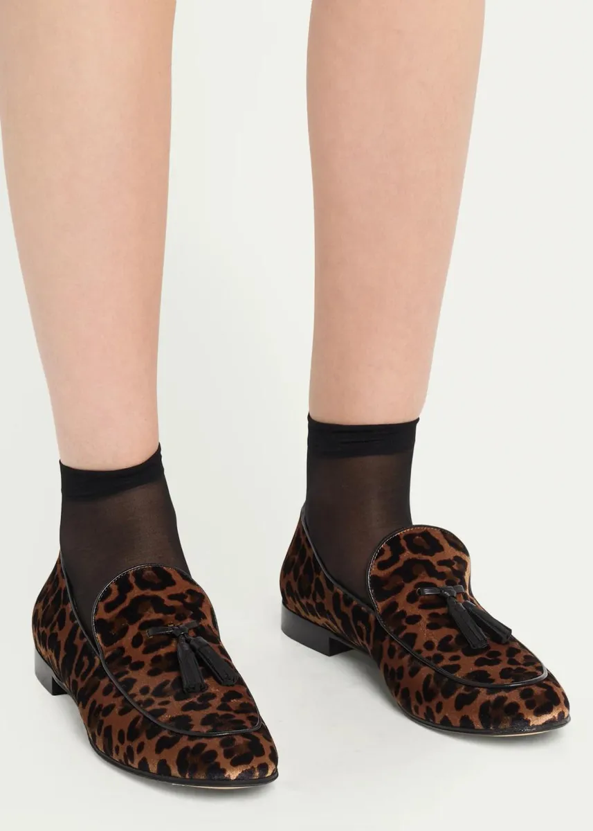 Gianvito Rossi Leopard Velvet Tassel Loafers | Thumbnail 2 Gianvito Rossi Leopard Velvet Tassel Loafers | Thumbnail 2