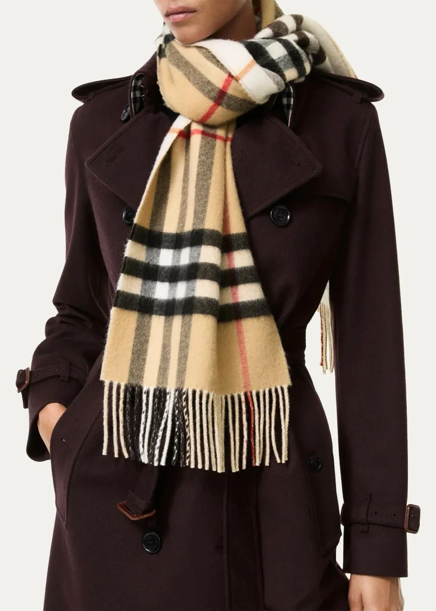 Burberry Check Cashmere Scarf | Thumbnail 2 Burberry Check Cashmere Scarf | Thumbnail 2