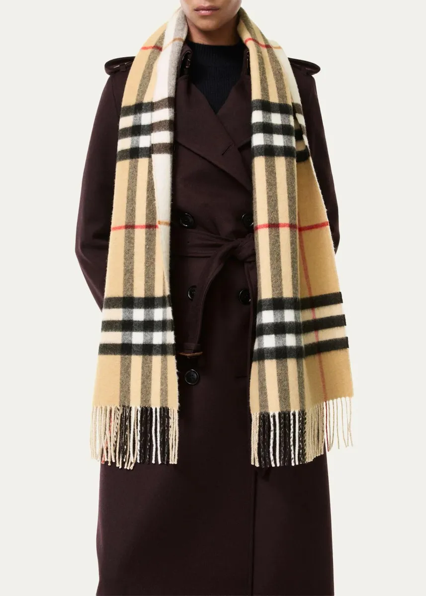 Burberry Check Cashmere Scarf | Thumbnail 3 Burberry Check Cashmere Scarf | Thumbnail 3