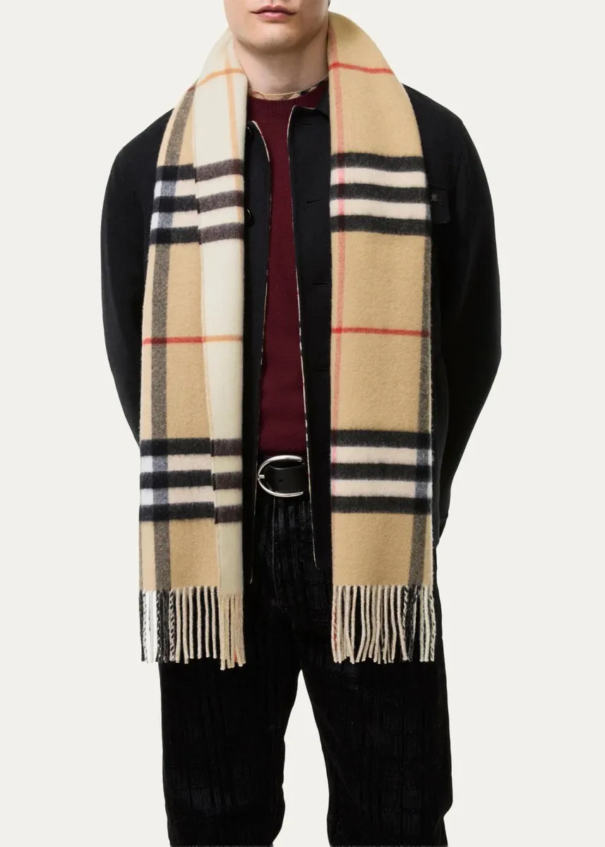 Burberry Check Cashmere Scarf | Thumbnail 5 Burberry Check Cashmere Scarf | Thumbnail 5