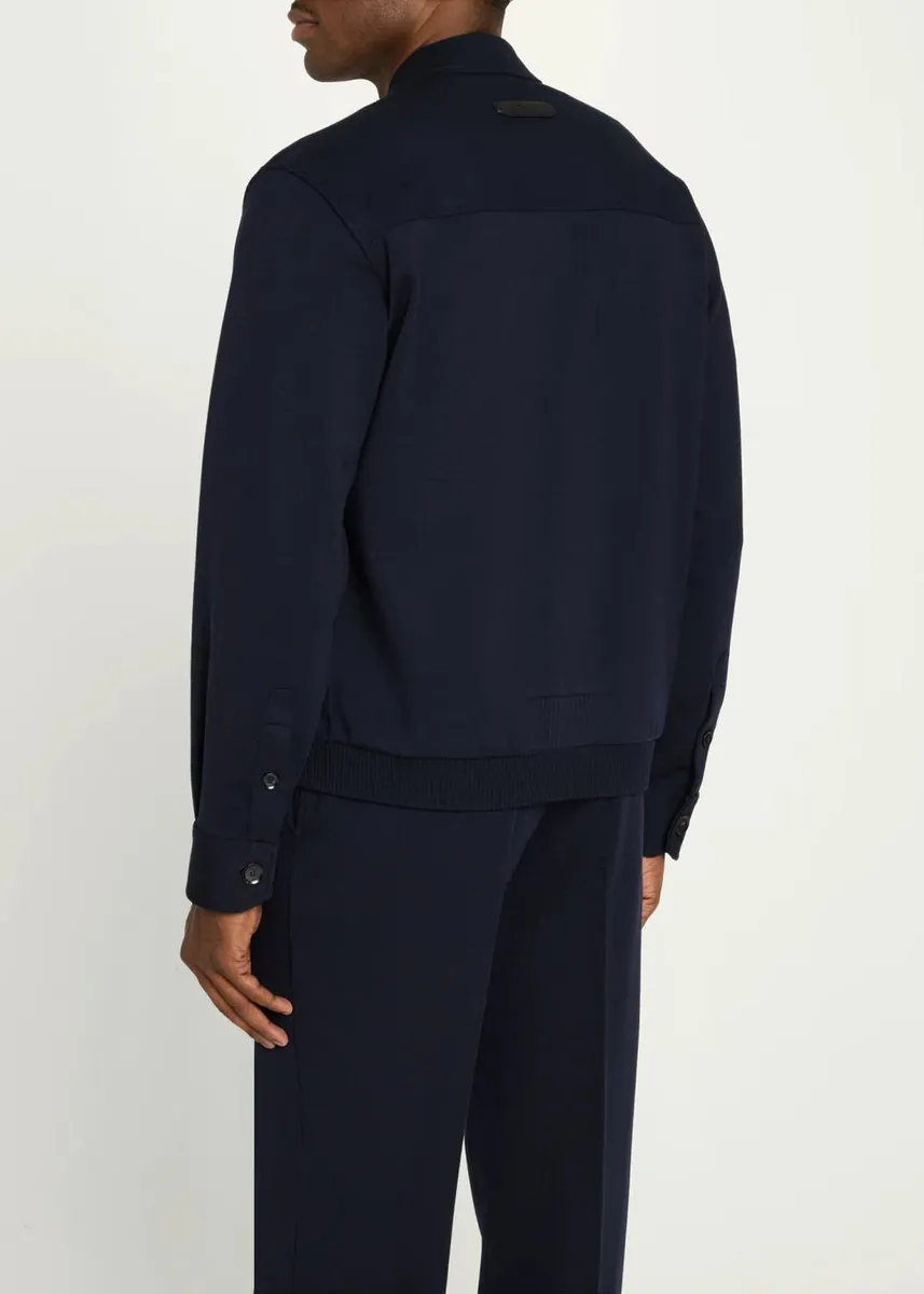 Brioni Men's Wool Jersey Full-Zip Blouson | Thumbnail 3