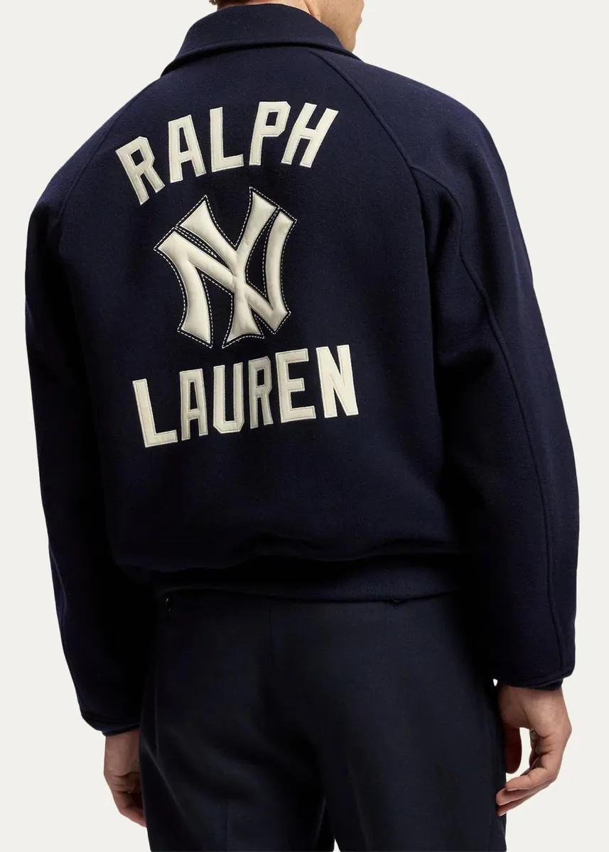 Ralph Lauren Purple Label Men's Yankees Wool Shearling-Lined Jacket | Thumbnail 3