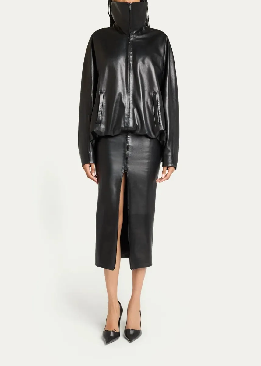 Balenciaga High Collar Blouson Skirted Jacket | Thumbnail 2