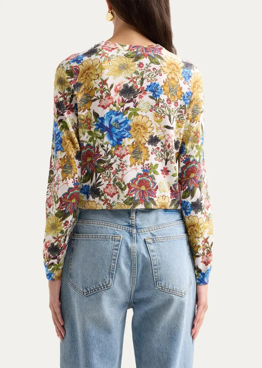 Alice + Olivia Carson Floral Cotton-Blend Cardigan | Thumbnail 3 Alice + Olivia Carson Floral Cotton-Blend Cardigan | Thumbnail 3