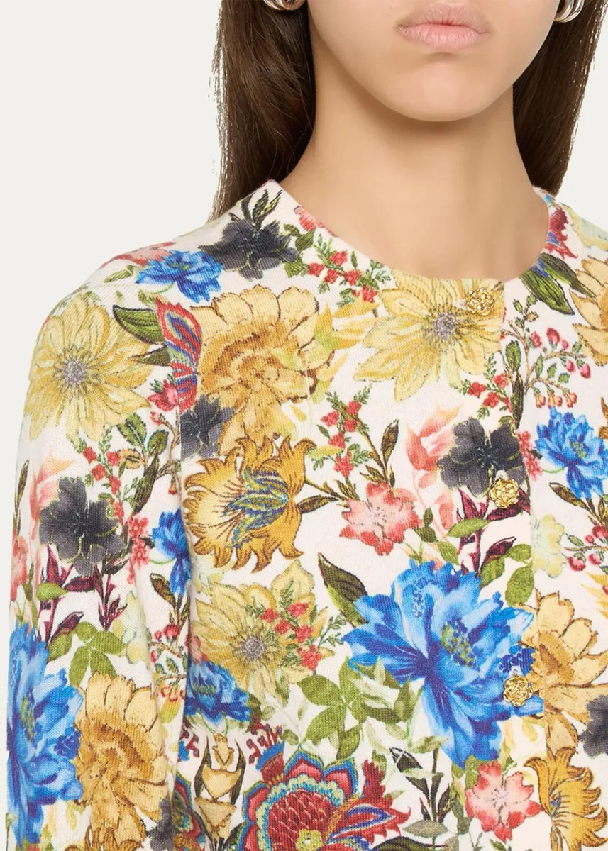 Alice + Olivia Carson Floral Cotton-Blend Cardigan | Thumbnail 5 Alice + Olivia Carson Floral Cotton-Blend Cardigan | Thumbnail 5