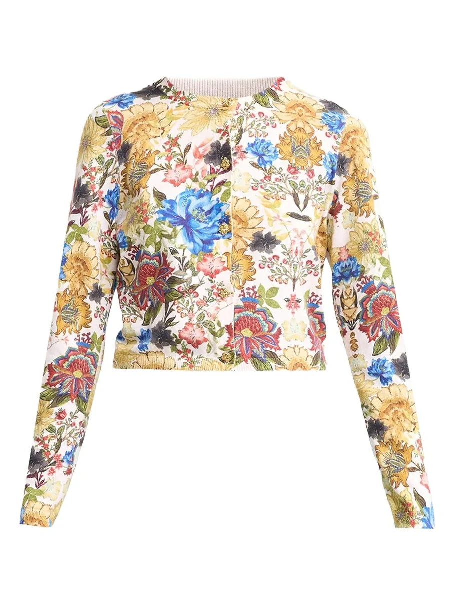 Carson Floral Cotton-Blend Cardigan