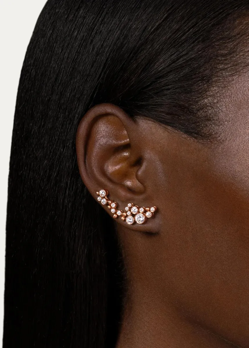 Reza Petillant 18K Rose Gold Diamond Climber Earrings | Thumbnail 2 Reza Petillant 18K Rose Gold Diamond Climber Earrings | Thumbnail 2