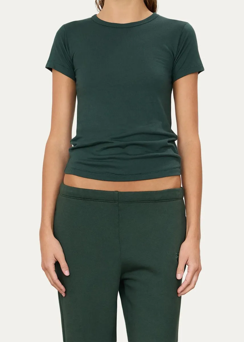 ÉTERNE Fitted Crewneck Short-Sleeve T-Shirt | Thumbnail 2