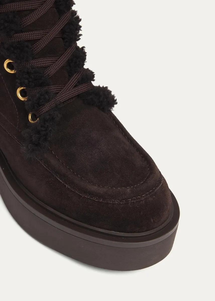 Gianvito Rossi 20mm Shearling-Lined Suede Combat Boots | Thumbnail 3 Gianvito Rossi 20mm Shearling-Lined Suede Combat Boots | Thumbnail 3