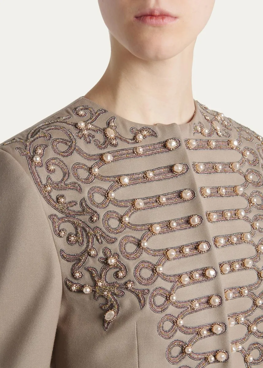 Alexander McQueen Embroidered Single-Breasted Military Jacket | Thumbnail 5 Alexander McQueen Embroidered Single-Breasted Military Jacket | Thumbnail 5