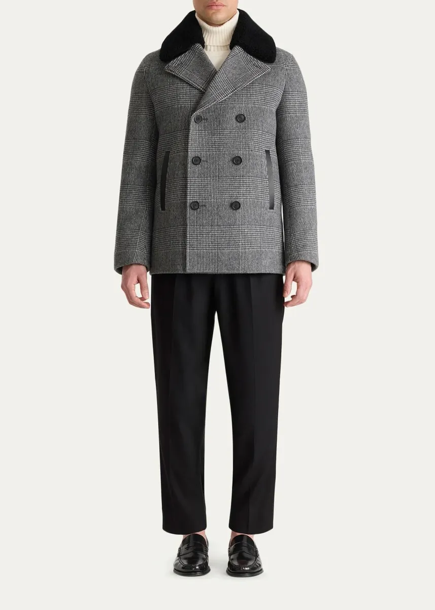 Mackage Men's Cole-PL Double-Breasted Wool Peacoat | Thumbnail 2