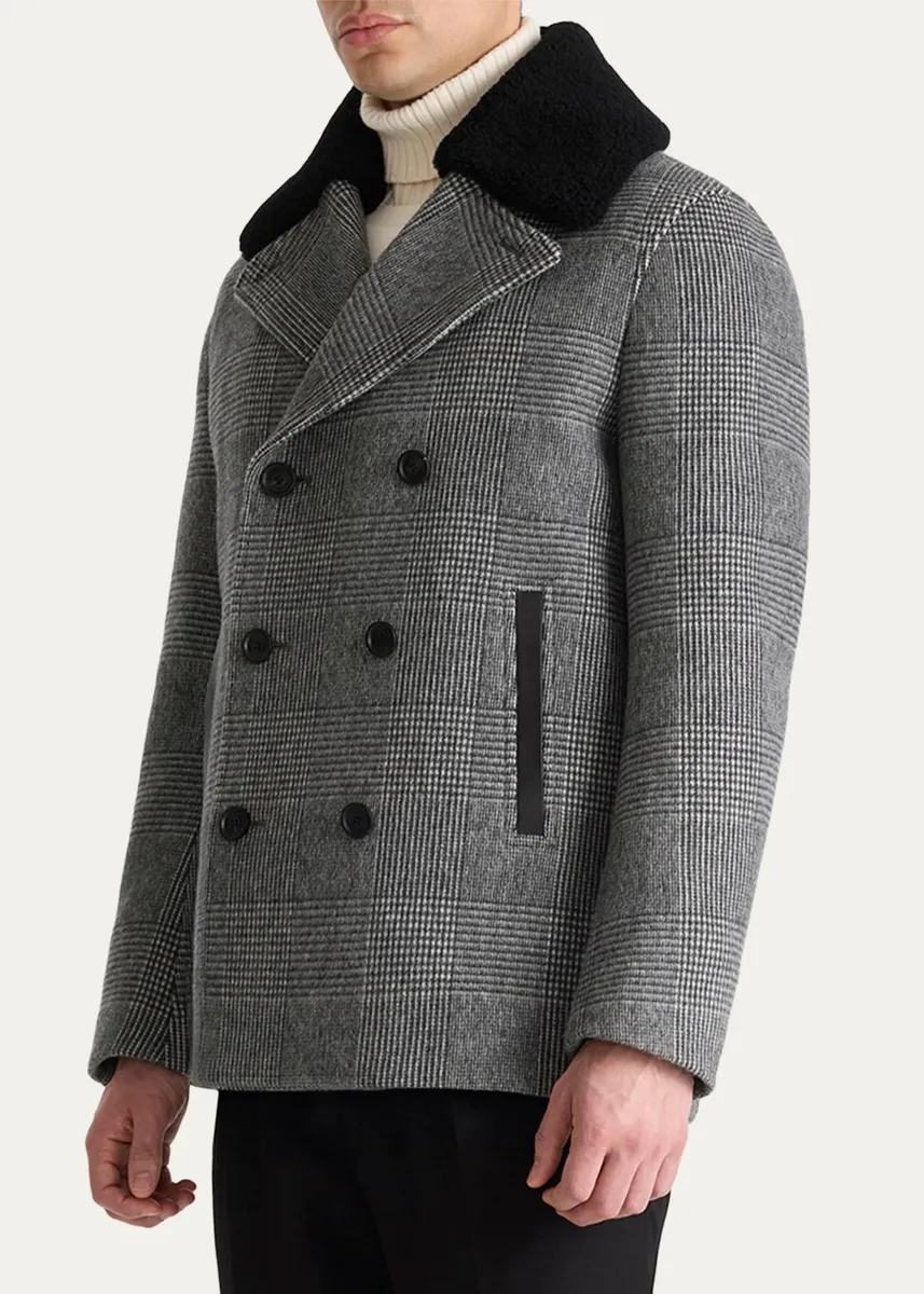 Mackage Men's Cole-PL Double-Breasted Wool Peacoat | Thumbnail 4
