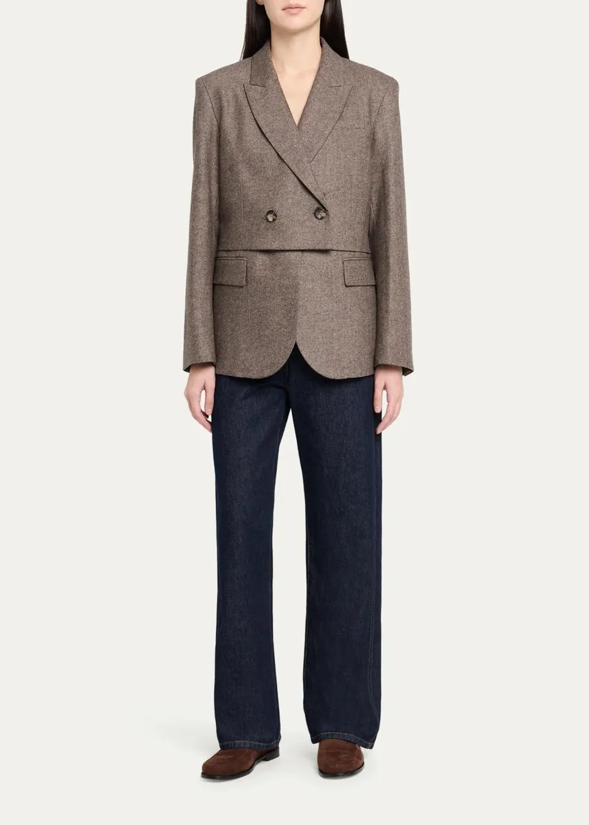 TWP Two-Faced Herringbone Wool-Cashmere Blazer | Thumbnail 2 TWP Two-Faced Herringbone Wool-Cashmere Blazer | Thumbnail 2
