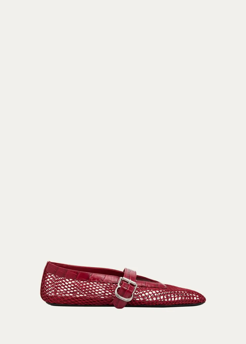 ALAÏA Mesh Mary Jane Ballerina Flats | Thumbnail 2 ALAÏA Mesh Mary Jane Ballerina Flats | Thumbnail 2
