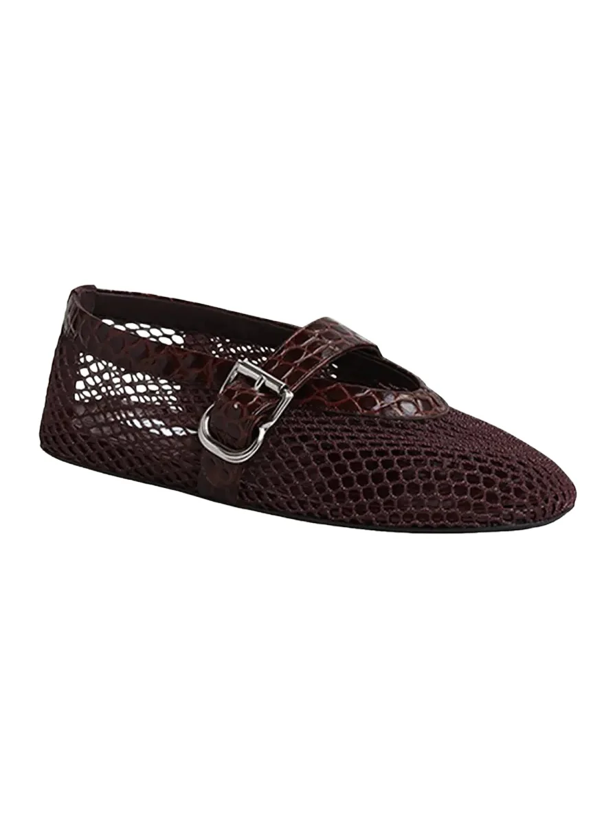 ALAÏA Mesh Mary Jane Ballerina Flats