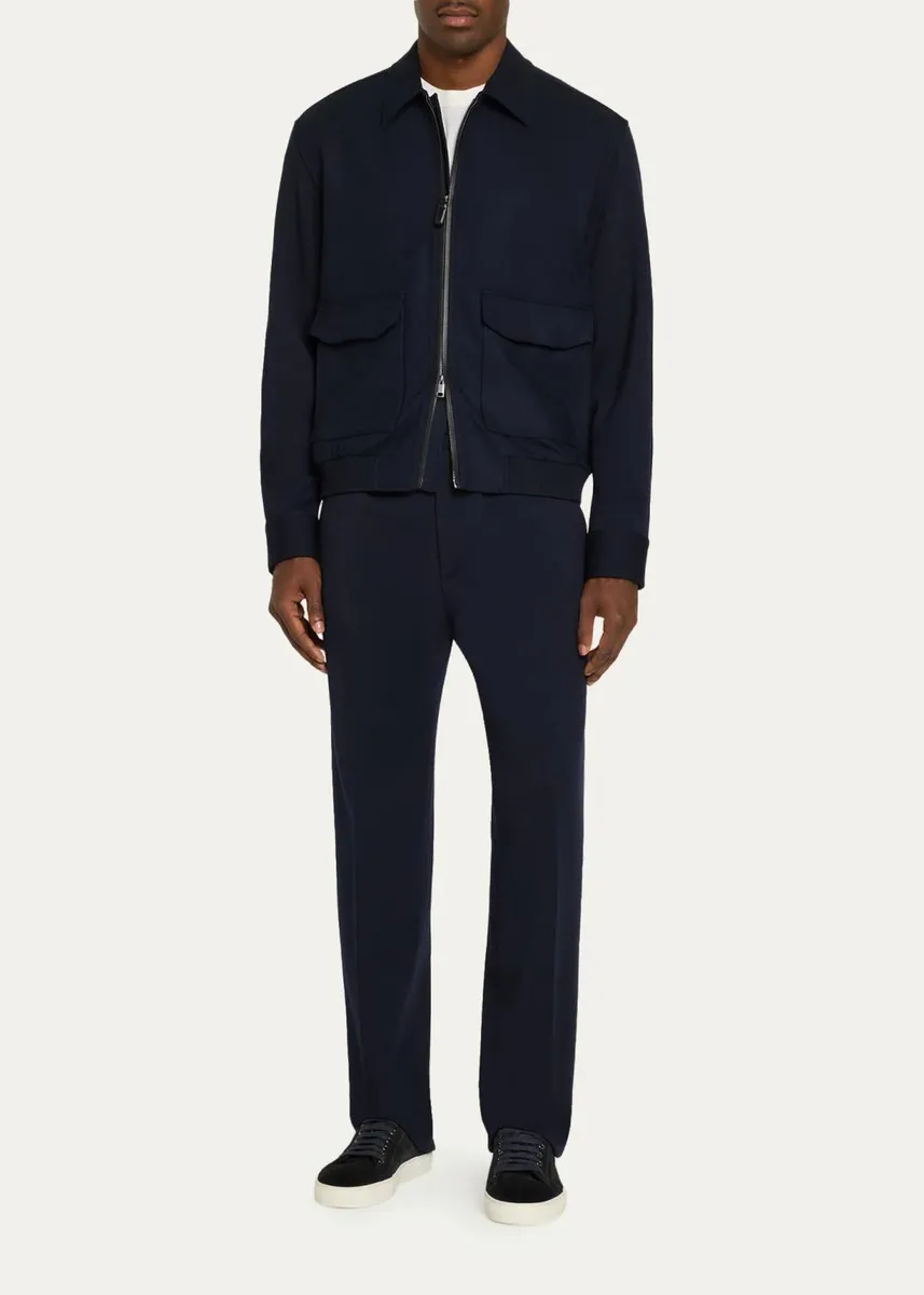 Brioni Men's Asolo Wool Jersey Straight-Leg Drawstring Trousers | Thumbnail 2 Brioni Men's Asolo Wool Jersey Straight-Leg Drawstring Trousers | Thumbnail 2