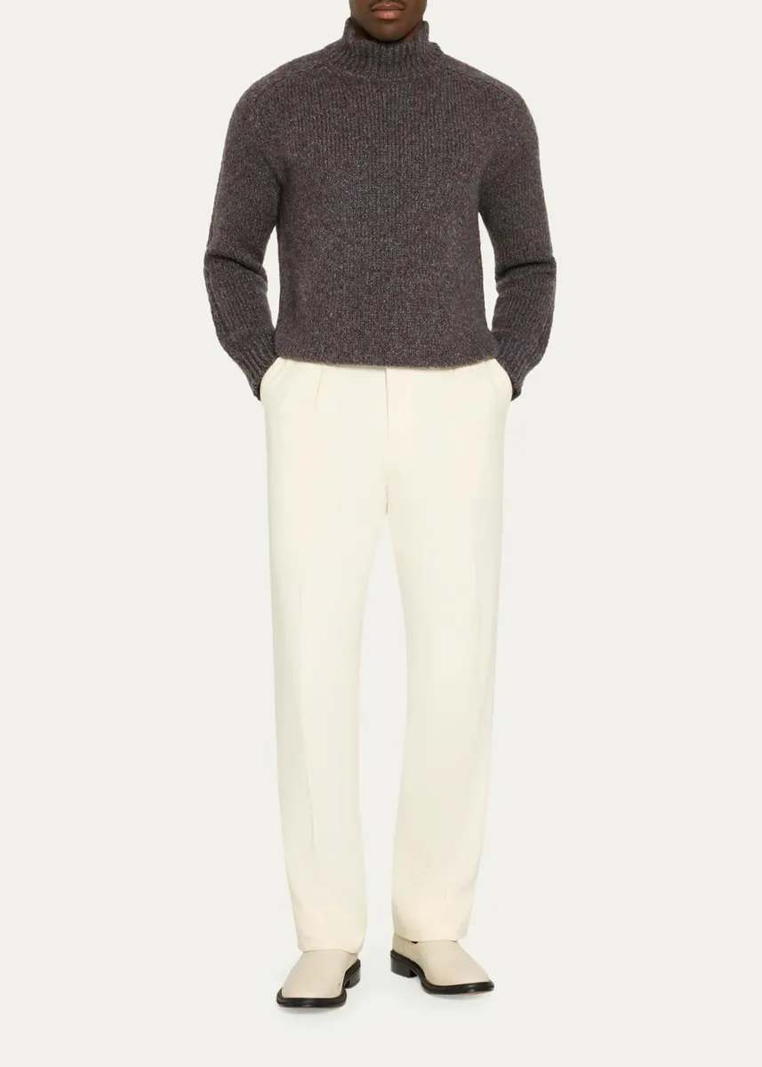 Brioni Men's Capri Wool Double-Pleated Trousers | Thumbnail 2 Brioni Men's Capri Wool Double-Pleated Trousers | Thumbnail 2