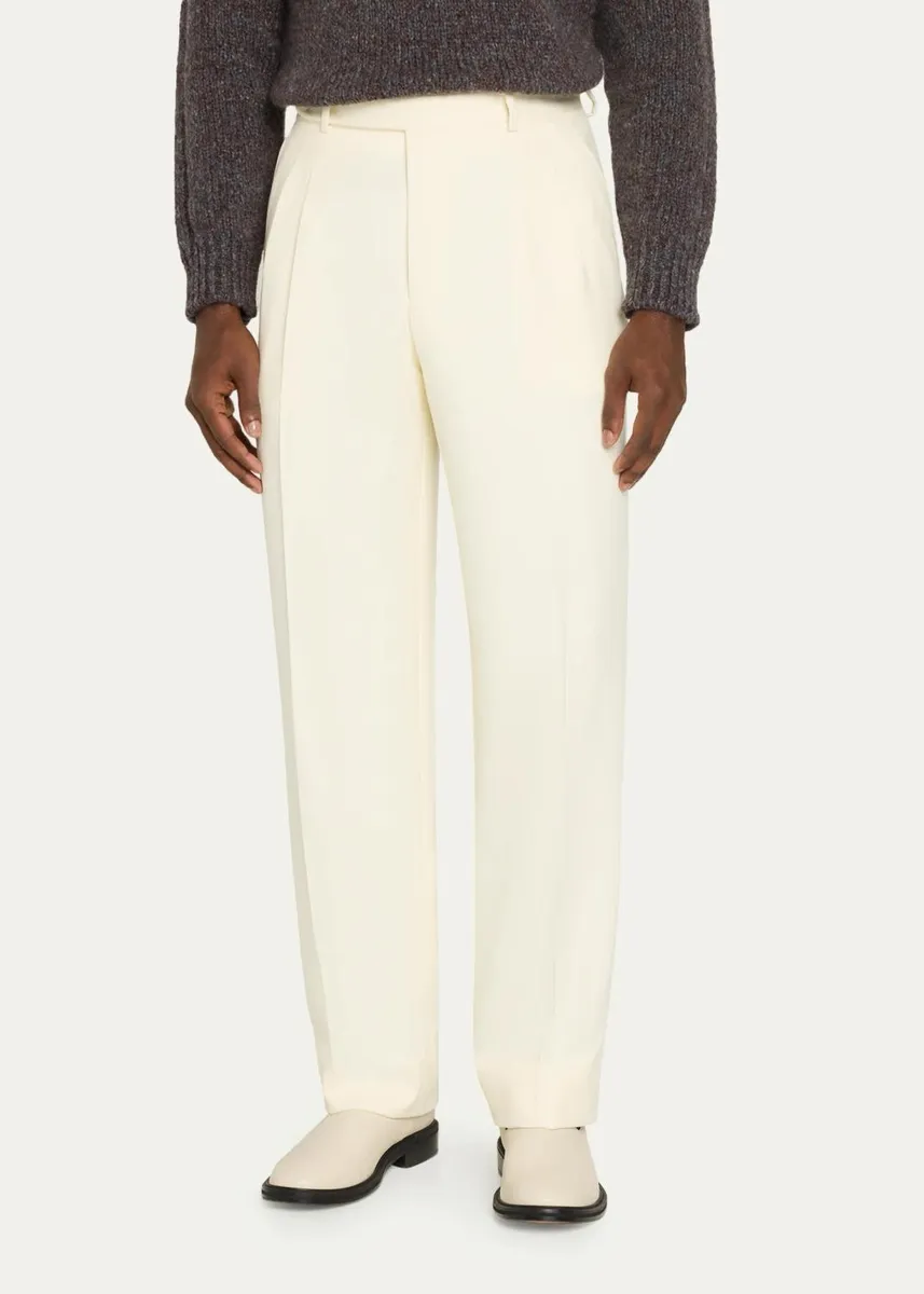 Brioni Men's Capri Wool Double-Pleated Trousers | Thumbnail 4 Brioni Men's Capri Wool Double-Pleated Trousers | Thumbnail 4