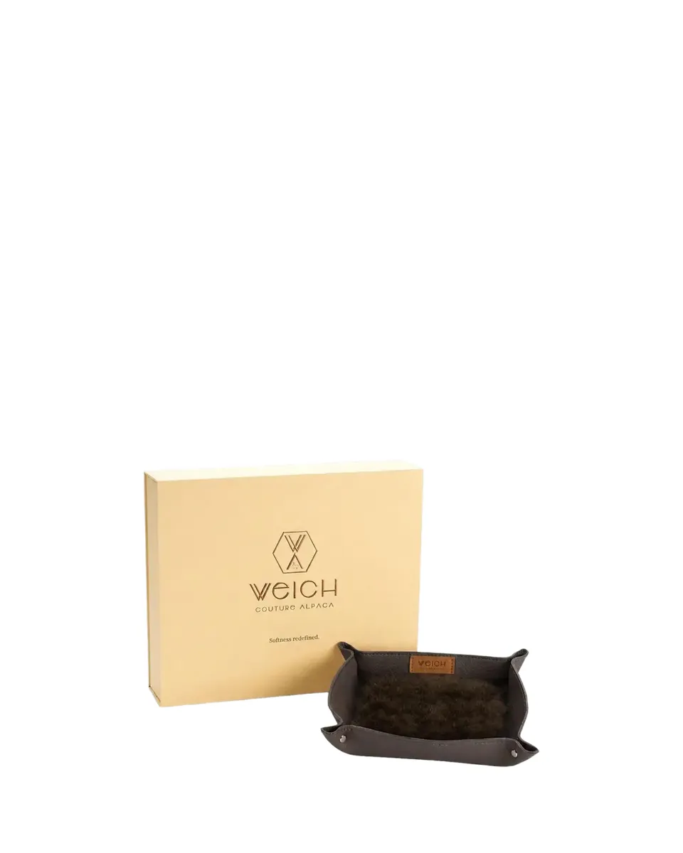 Weich Couture Alpaca Todo Leather & Alpaca Fur Square Catchall Tray | Thumbnail 2 Weich Couture Alpaca Todo Leather & Alpaca Fur Square Catchall Tray | Thumbnail 2