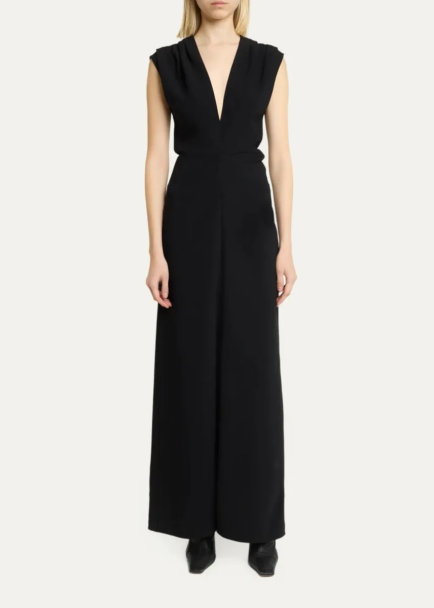 Proenza Schouler Geraldine Plunging Double Crepe Sleeveless Maxi Dress | Thumbnail 2 Proenza Schouler Geraldine Plunging Double Crepe Sleeveless Maxi Dress | Thumbnail 2