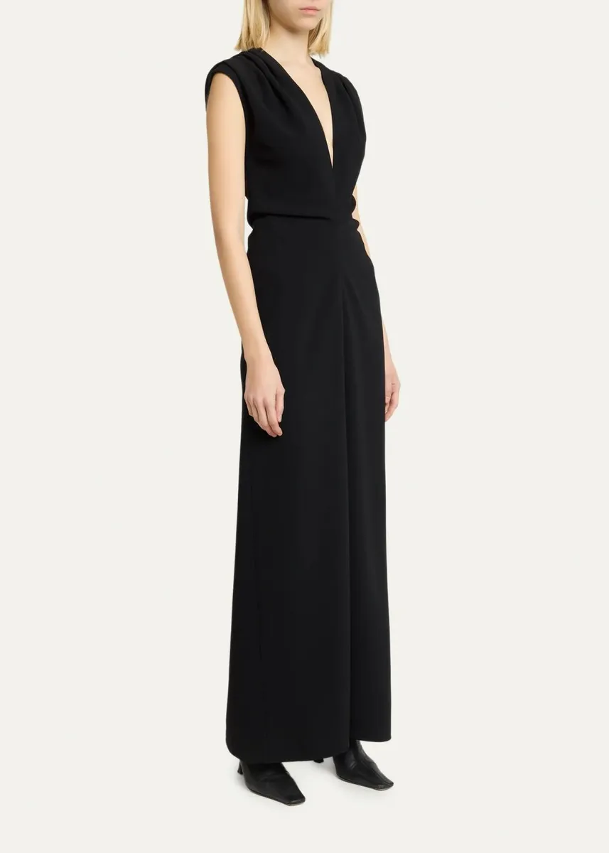 Proenza Schouler Geraldine Plunging Double Crepe Sleeveless Maxi Dress | Thumbnail 4 Proenza Schouler Geraldine Plunging Double Crepe Sleeveless Maxi Dress | Thumbnail 4