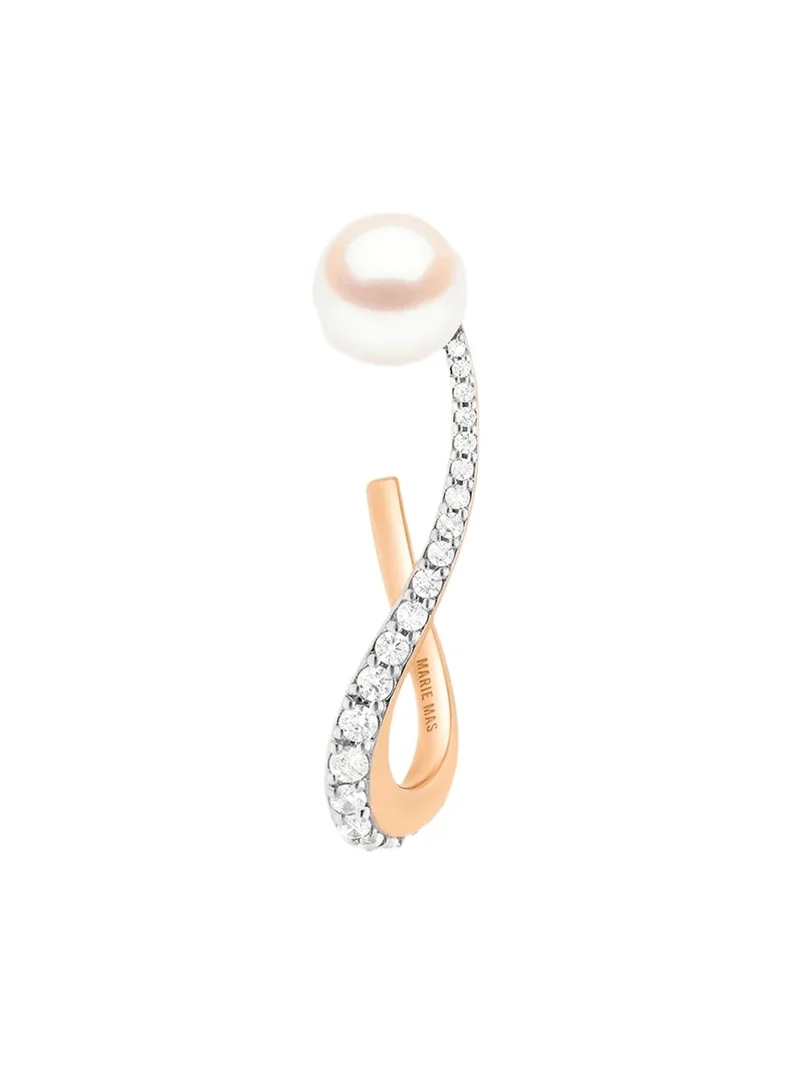 Marie Mas 18K Nova Diamond and Pearl Cuff Earring, Single