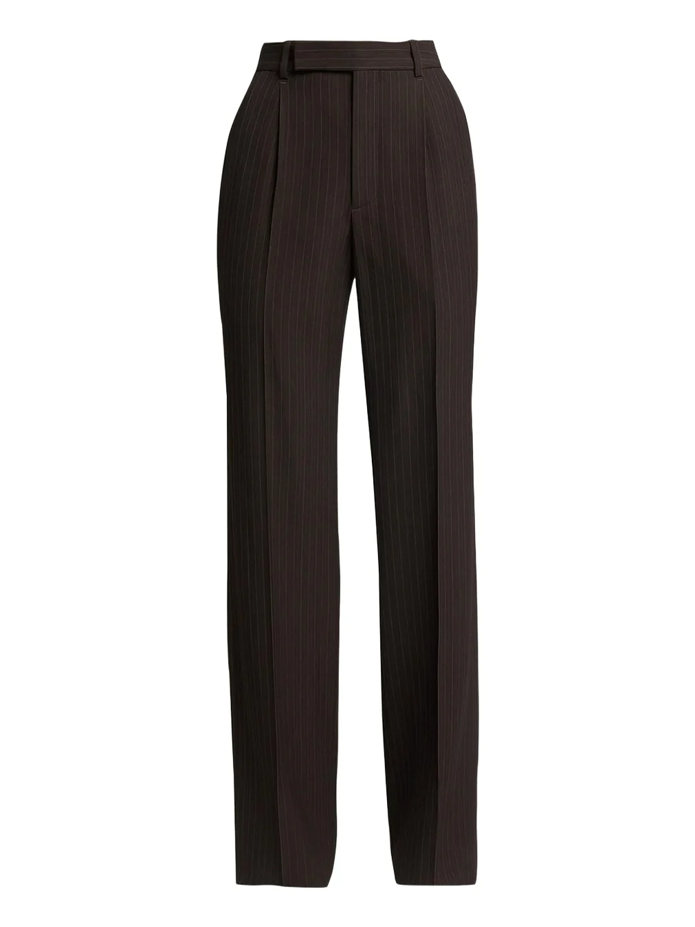 Pinstriped Wool Crepe De Laine Straight-Leg Trousers Pinstriped Wool Crepe De Laine Straight-Leg Trousers