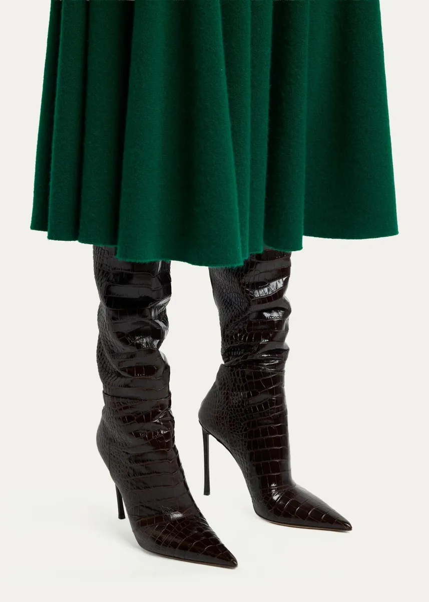 Tom Ford Vertigo 105MM Croc-Embossed Leather Boots | Thumbnail 2